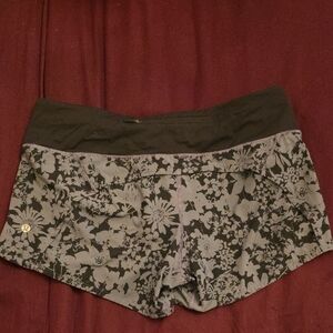 lululemon athletica Black Floral Athletic Shorts